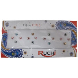 Indian Fashion Art Bollywood Head Tattoo Sparkling Stick-On Reuseable Bindi Set No18