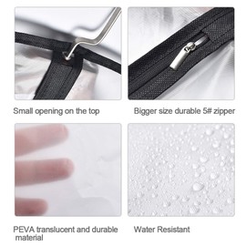 Garment Bags for Hanging Clothes (Set of 12) Suit Covers for Closet Plastic Waterproof Garment Bag Suit Cover with Zipper for Suits, Jackets, Shirts (Black, 24'' x 40'')