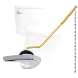 Universal Metal Side Mount Toilet Handle Replacement Kit Compatible with Kohler K-GP30324-CP/Glacier Bay Toilet with 1pc Flapper Chain, Toilet Flusher Lever, Chrome