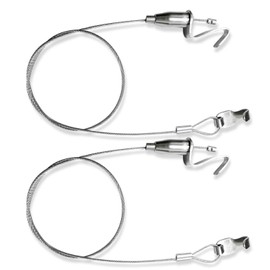 Augsion Picture Rail, Stainless Steel, Wire Hook, With Free Metal Fittings, Hanging Bracket, For Picture Frames, Wall Hangings, Displays, Silver, Diameter 0.6 x 19.7 inches (1.5 x 50 cm), Pack of 2