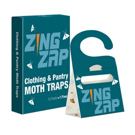 ZingZap Moth Trap 13-Pack, Slowly Releases Enhanced 2X Pheromones, Lures, Trap & Kill Pantry & Clothes Moths, Food, Wardrobe & Dresser Moth Treatment & Prevention, Odorless, Safe & Eco-Friendly