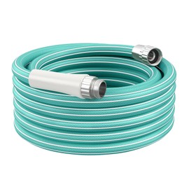 Garden Hose 35ft x 5/8", Heavy Duty Water Hose, Lightweight, No-Kink, Leak Free, Flexible Hybrid Hose, Male to Female Solid Aluminum Fittings(Green)