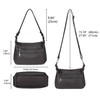 YALUXE Genuine Leather Shoulder Bag Medium Size Handbag Purse Multi