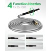 Non-Expandable Metal Garden Hose 30 Feet with Sprayer Nozzle, Flexible,
