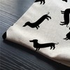 BGBDEIA Dachshund Weiner Dog Pattern in Black Decorative Linen Cushion
