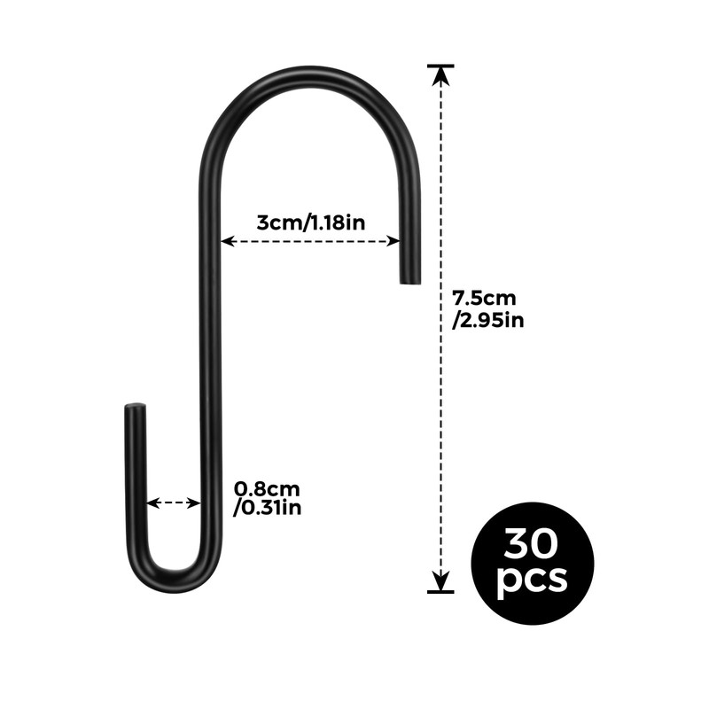 DONQL S Hooks, 7.5 cm Stainless Steel Hooks for Hanging,