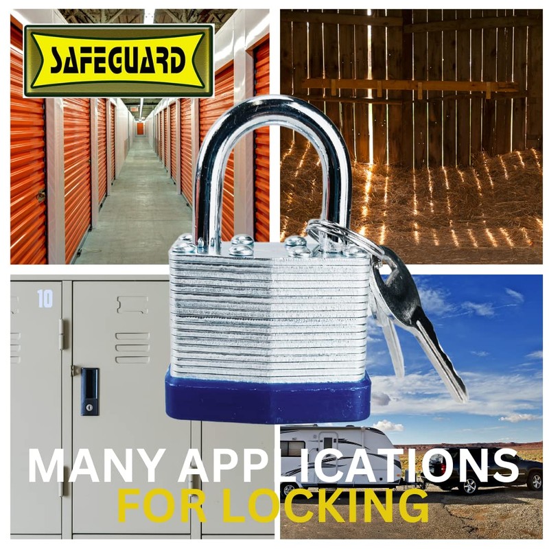SAFEGUARD 30mm/1.18" High-Security Short Shank Laminated Padlock with Hardened Shackle