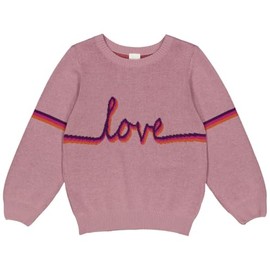 Fred's World by Green Cotton Girls' Knit Jacquard Sweater, PINK HAZE