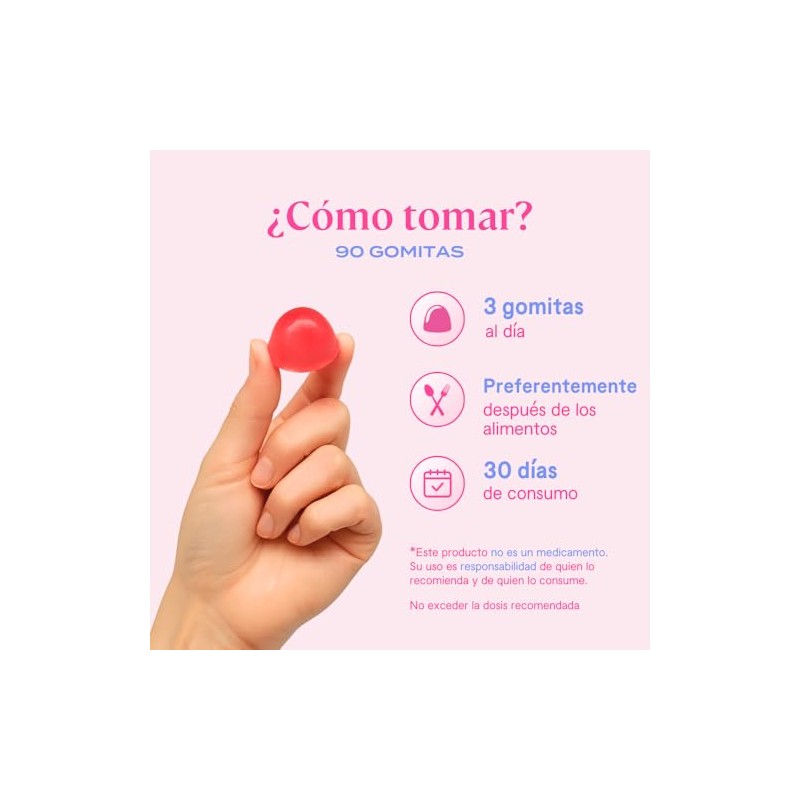 Fit Gomitas Biotina Queratina Piezas Sabor Fresa Suplemento Alimenticio Inulina