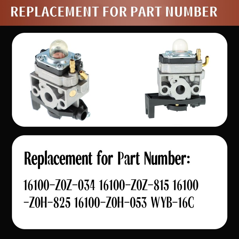 Timunr GX25 GX35 Carburetor Replacement for Honda 16100-Z0Z-034 16100-Z0Z-815 16100-Z0H-825