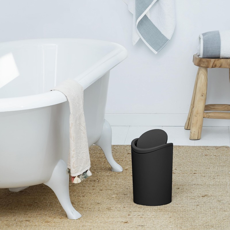 TATAY Bathroom Bin with Tilt Lid 6L Capacity Polypropylene BPA