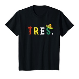 3 Year Old Mexican Fiesta Birthday Theme Tres Anos 3rd Gift T-Shirt