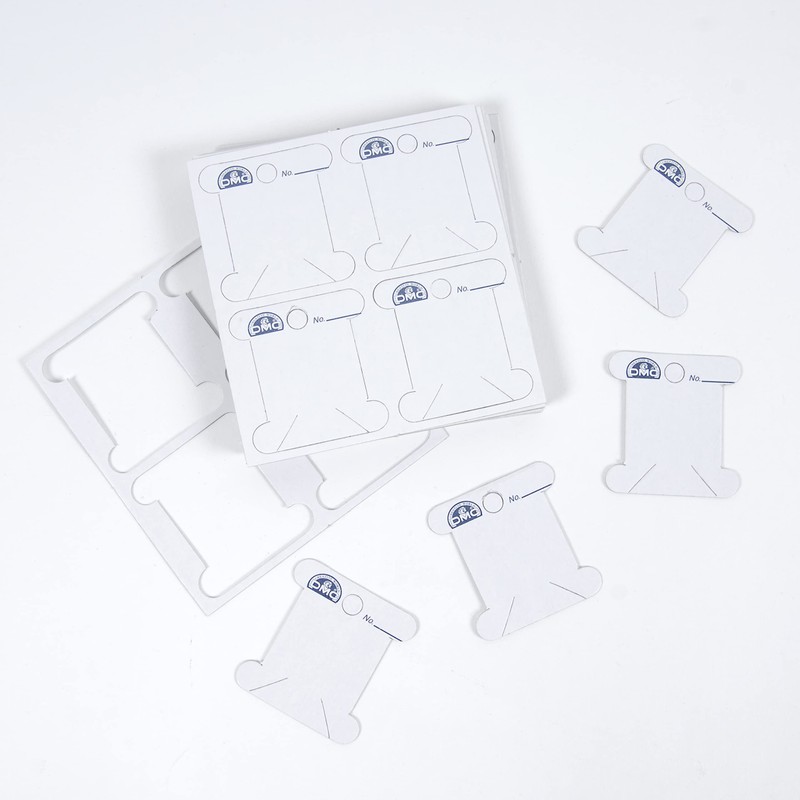 DMC 6101 Cardboard Floss White Bobbins, 56-Pack