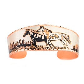 Artisan Handcrafted Horse Bracelets for Unisex.Leopard Appaloosa Horse Cuff OpenCopper Cuff Adjustable Horse Jewelry. Appaloosa Gifts for Horse Lovers