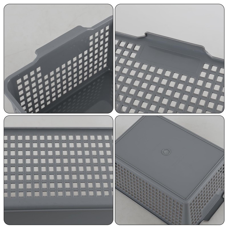 Afromy 3 Pack Plastic Kitchen Storage Baskets, Rectangle Basket Set