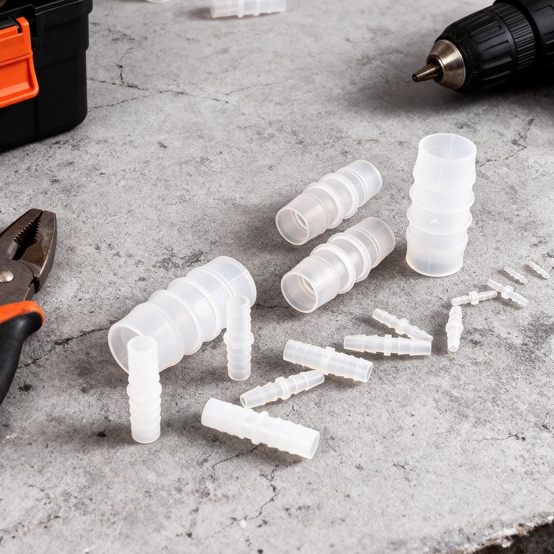 Quickun Plastic Hose Barb Fitting, 1/8" x 1/8" Barbed Splicer