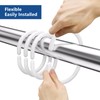 Simkopy Shower Curtain Hooks,24 Pack Plastic Curtain Hanging Rings,C-Shaped Shower