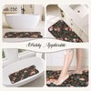 SHUCHING Black Bath Mat for Tub Non Slip-40x16 Inch, Wildflower