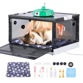 Puppy Incubator with Heating, Incubator for Puppies with Heating Ventilation Circulation Design, Kitten Whelping Box for Dogs and Puppies