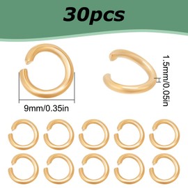 HOBBIESAY 30Pcs Gold Jump Rings 6mm Stainless Steel Open Jump Ring 18K Gold Plated Jump Rings Unsoldered Ring Connectors Small Split Ring Jewelry Making Findings for DIY Crafts