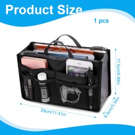 GXGM Bag Organiser, Bag Organiser, Handbag Organiser, Bag Organiser for Women, Cosmetic Organiser, Expandable Liner Bag, Pouch, Zip, Tote Organiser, Changing Bag, Travel Bag (Black)