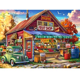 500 Pieces Puzzle for Adults, Country Store Puzzles, Landscape Jigsaw Puzzles, Creative Play Holiday Party Gifts, Fun and Challenging Family Game for Adults Kids Seniors, 20.5x15 in