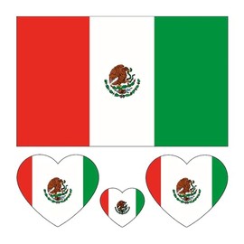40 Tattoos: Mexican Flag, Mexico Party Favors - pegatinas temporales de tatuajes faciales para el día provisional de la campaña de tatuajes del día de la independencia de México