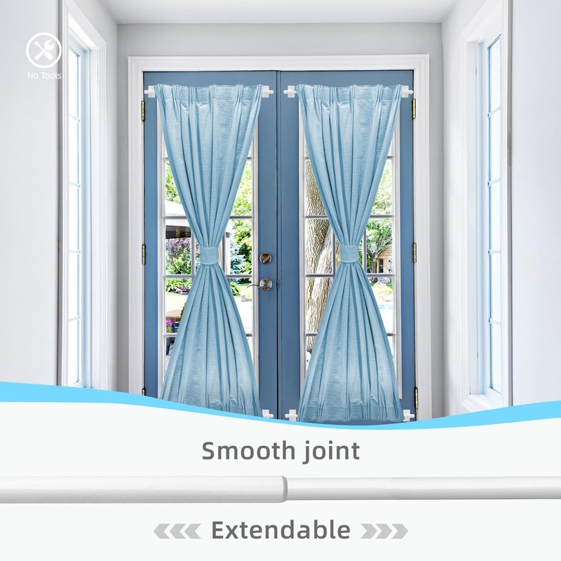 Multi-Use Adjustable Magnetic Curtain Rods for Doors, Windows, Tool Boxes,