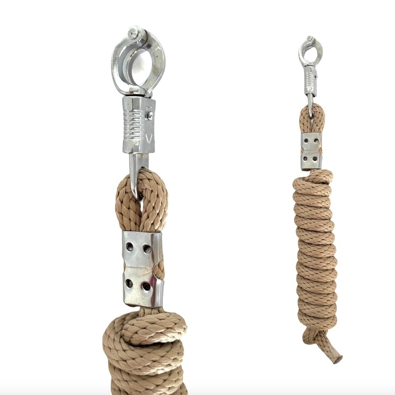 Halter Lead Rope Set with Panic Hook Adjustable Horse Halter