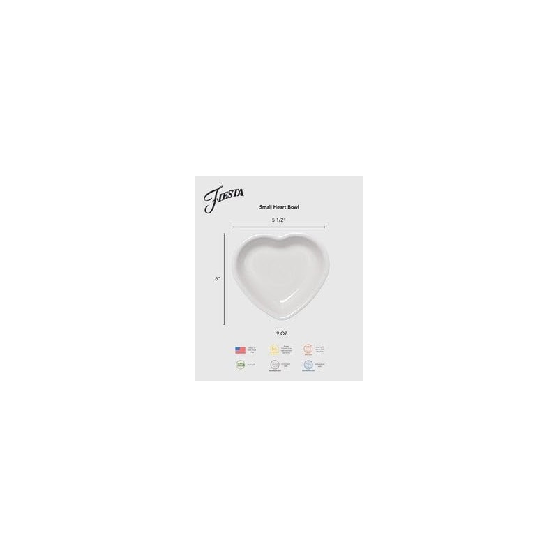 Fiesta® Medium Heart Bowl, 19oz (7.4") – Durable Ceramic, Lead-Free,