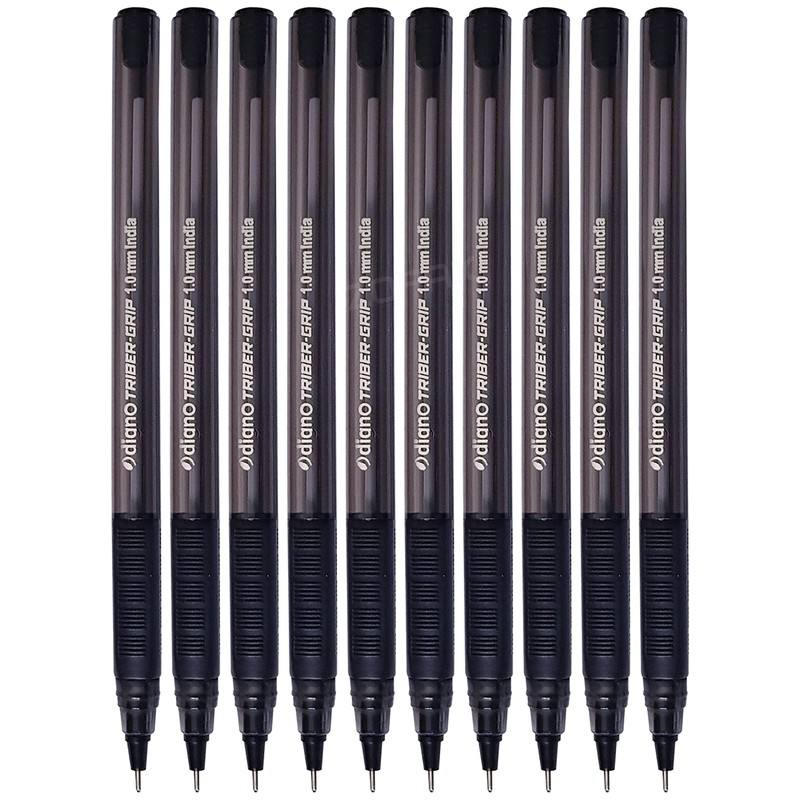 DIGNO Triber-Grip Ballpoint Pens, BLACK, Medium Point (1.0mm), Pack of