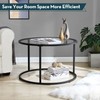 SAYGOER Round Coffee Table Glass Coffee Tables for Small Space