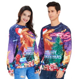 ALISISTER Ugly Christmas Jumper 3D Printed Christmas Jumper Long Sleeve S - 3XL - s