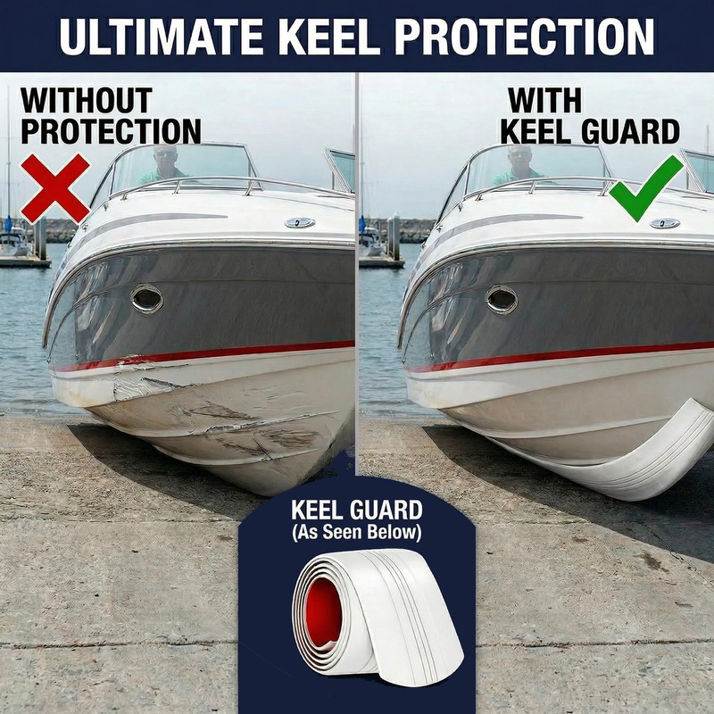 PULJOGDE 6FT Keel Guard for Fiberglass Boats, Self-Adhesive Shield Keel