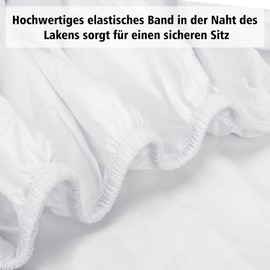 Lirex Spannbettlaken, 180 x 200 cm,100% Ägyptische Baumwolle 300 Fadenzahl Weiches Atmungsaktives Spannbettlaken, Weiß