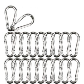 Spring Snap Hook, Lsqurel 304 Stainless Steel Spring Clip Keychain Heavy Duty Quick Link for Camping Hiking Traveling Fishing (2.36inch, 20)
