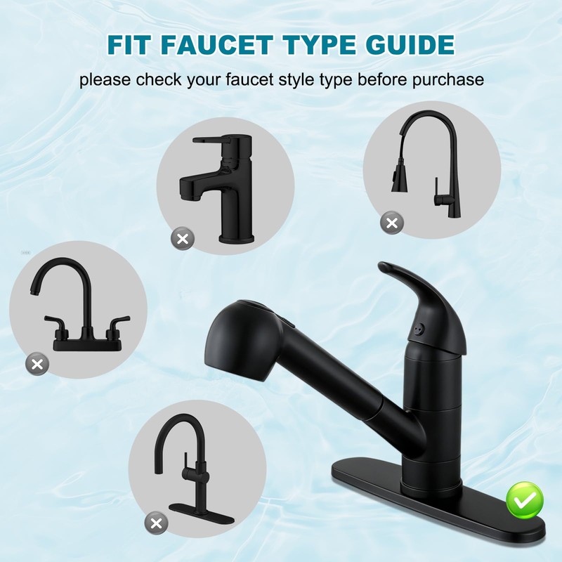 Pull Out Kitchen Faucet Head Replacement, 2 Function Sink Sprayer