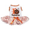 Petitebelle 1st Turkey Thanksgiving Puppy Dog Dress (Weiß/Punkte, Größe S)