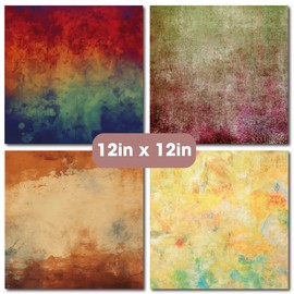 Desecraft Vintage Grunge 12x12 Scrapbooking Cardstock Decorative Paper for Card Making Background Origami Textured Decorative Scrapbook Paper Scrapbook Materials Supplies