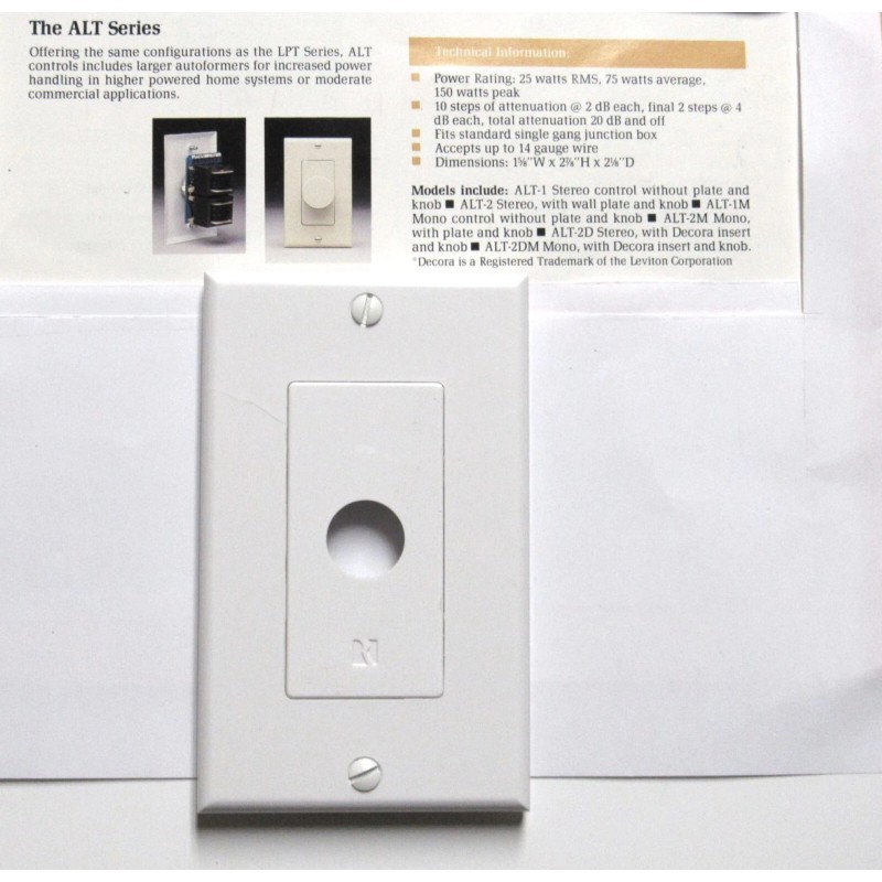 Russound White Wall Plate for Impedance Matching Volume ALT, LPT,