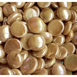 Creative Stuff Glass - 1 LB Opal Latte Irid - Glass Gems - Vase Fillers