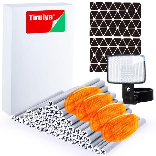 Tiruiya Reflectors Bicycle Set, Includes 360° Spoke Reflectors Cat Eyes,