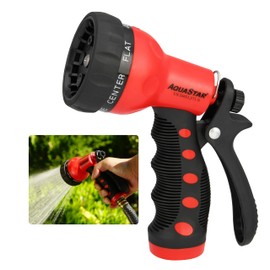 AQUASTAR 7-Pattern Rear Trigger Nozzle(Red), Spayer Nozzle, Hose Watering Nozzle, Lawns&Garden, Hose Nozzle Spryer, Adjustable 7 watering pattern Nozzle