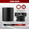 MIXPOWER 1/2" Drive Stubby Impact Socket,CR-MO,28mm,6-Point,Metric,Radius Corner Design, Axle Nut