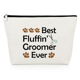 Pet Grooming Makeup Bag Dog Groomer Gifts Cat Groomer Gifts Cosmetics Bag Grooming Gifts for Groomers Dog Hairdressers Thank You Gifts Fur Mum Gifts Hair Stylist Travel Pouch Pet Groomer Gift