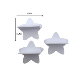 PsGreen Mini Star Set of 3 Compatible with Tonie Figures, Tonier Shelf Toniebox Tonie Expansion - Extension Shelf - Children's Room (White)