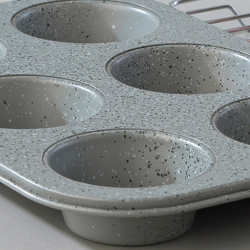Salter® COMBO-5357 Marble Collection Carbon Steel Non Stick 6 Cup