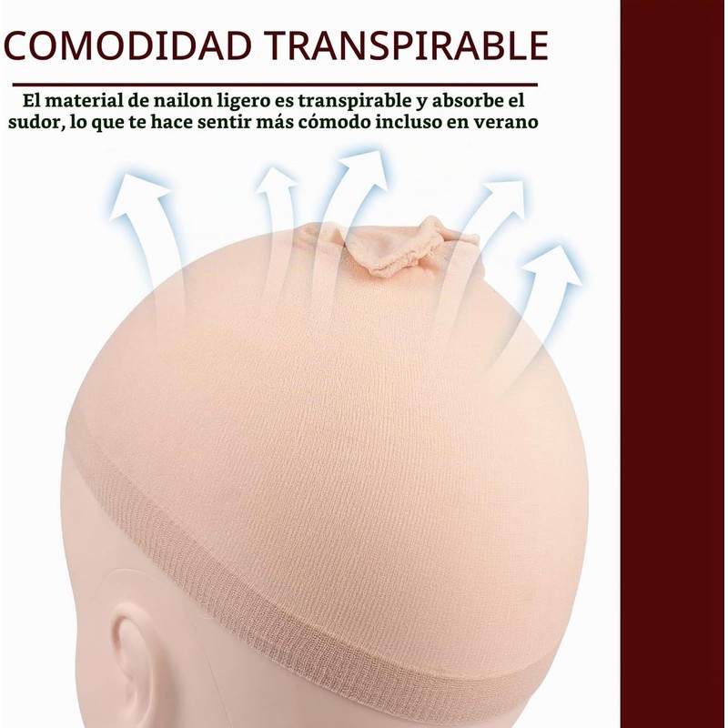 Bluemega Gorra para Peluca 4PCS, Malla de Extremo Cerrado, Color