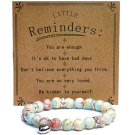 YUEBAYUE Healing Crystal Bracelets for Women Blue Bead Bracelets Birthday Crystal Gifts for Women Her Ladies Meditation Anxiety