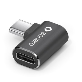 Sonero USB-C Stecker auf 90° Winkel USB-C Buchse (1er), Adapter, USB-C Adapter, 40Gbps, 240W, 8K60Hz, Aluminium Gehäuse, schwarz